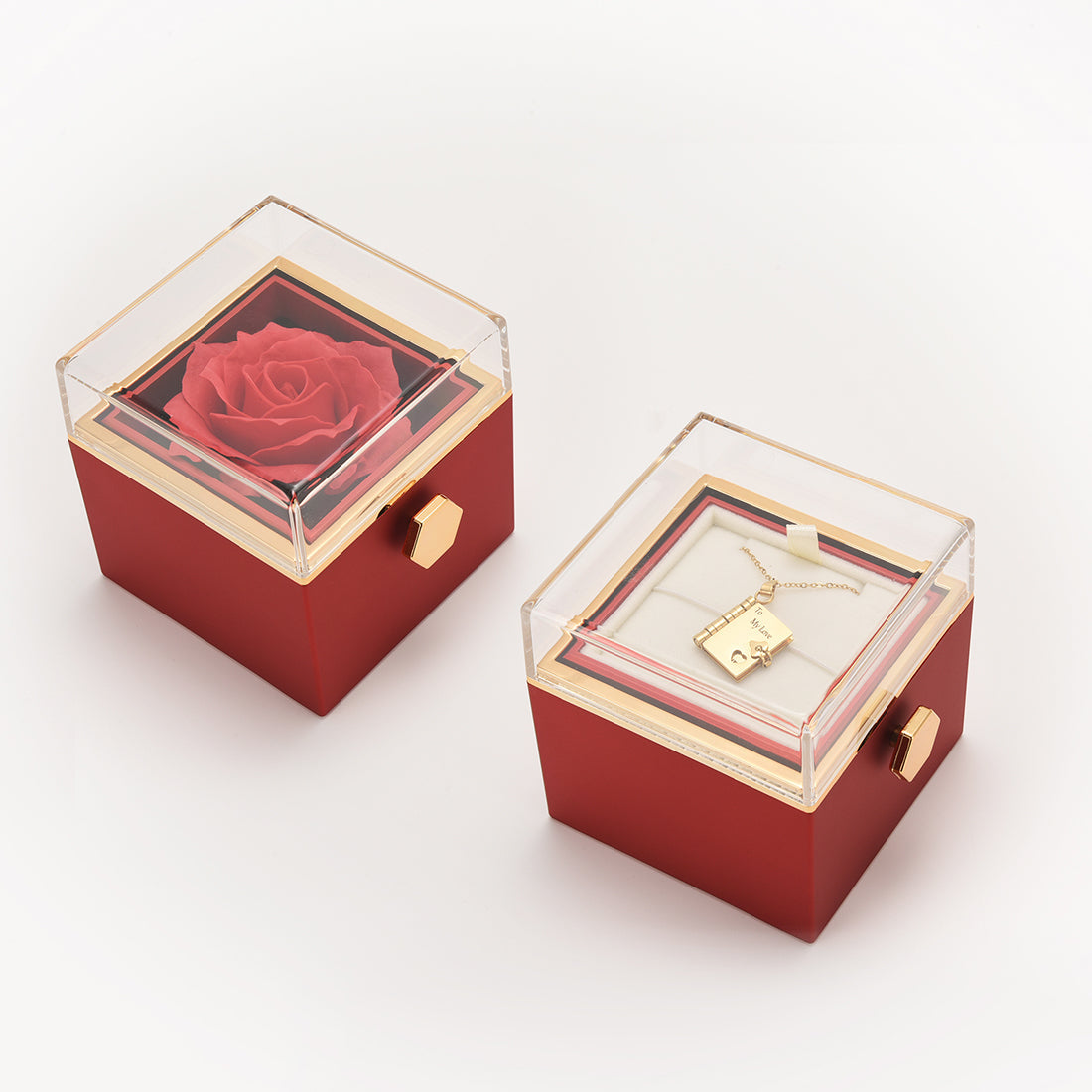 "Forever Chapters" Engraved Necklace with Forever Rose Gift Box