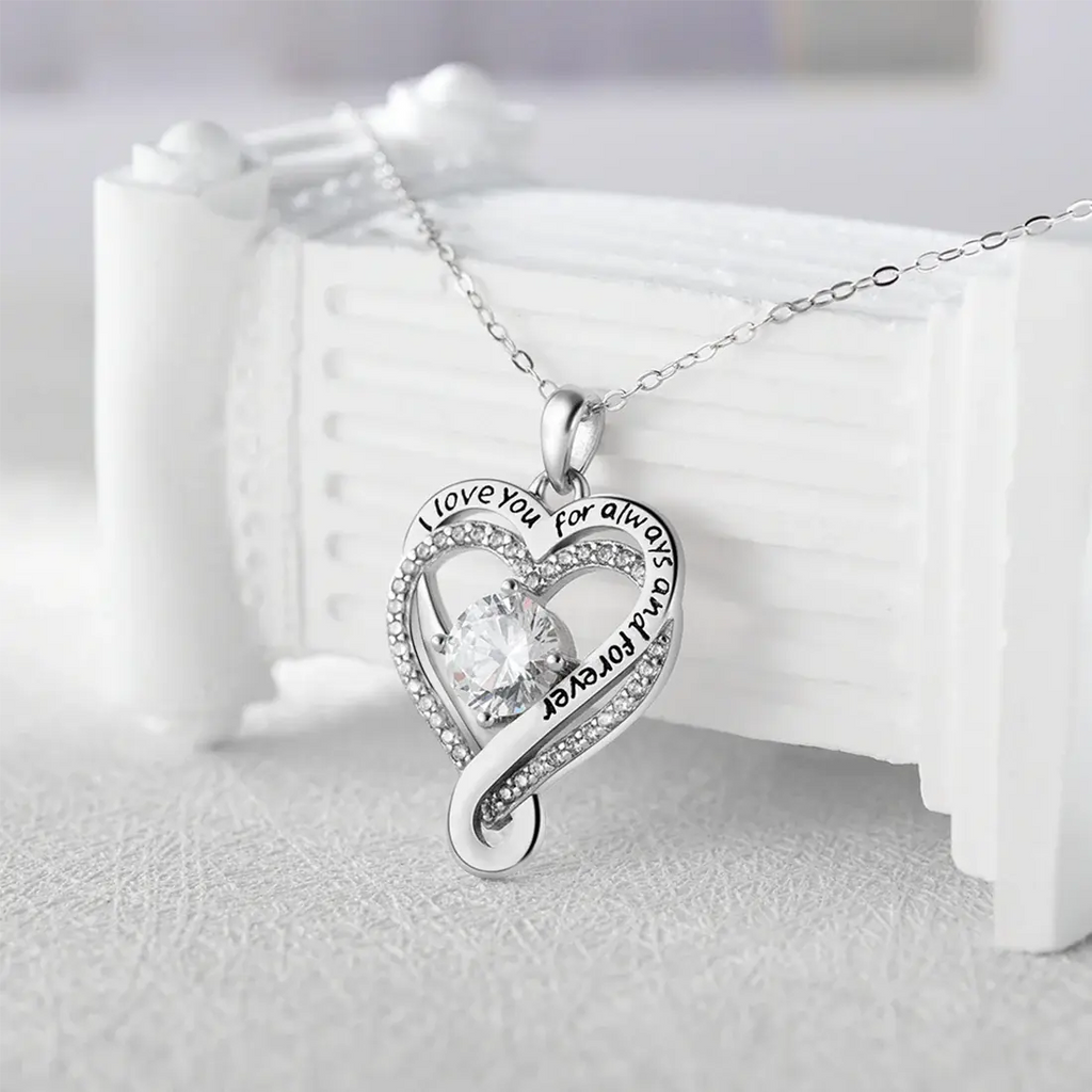 Forever & Always – Double Heart Necklace Liumiar.com. All rights reserved