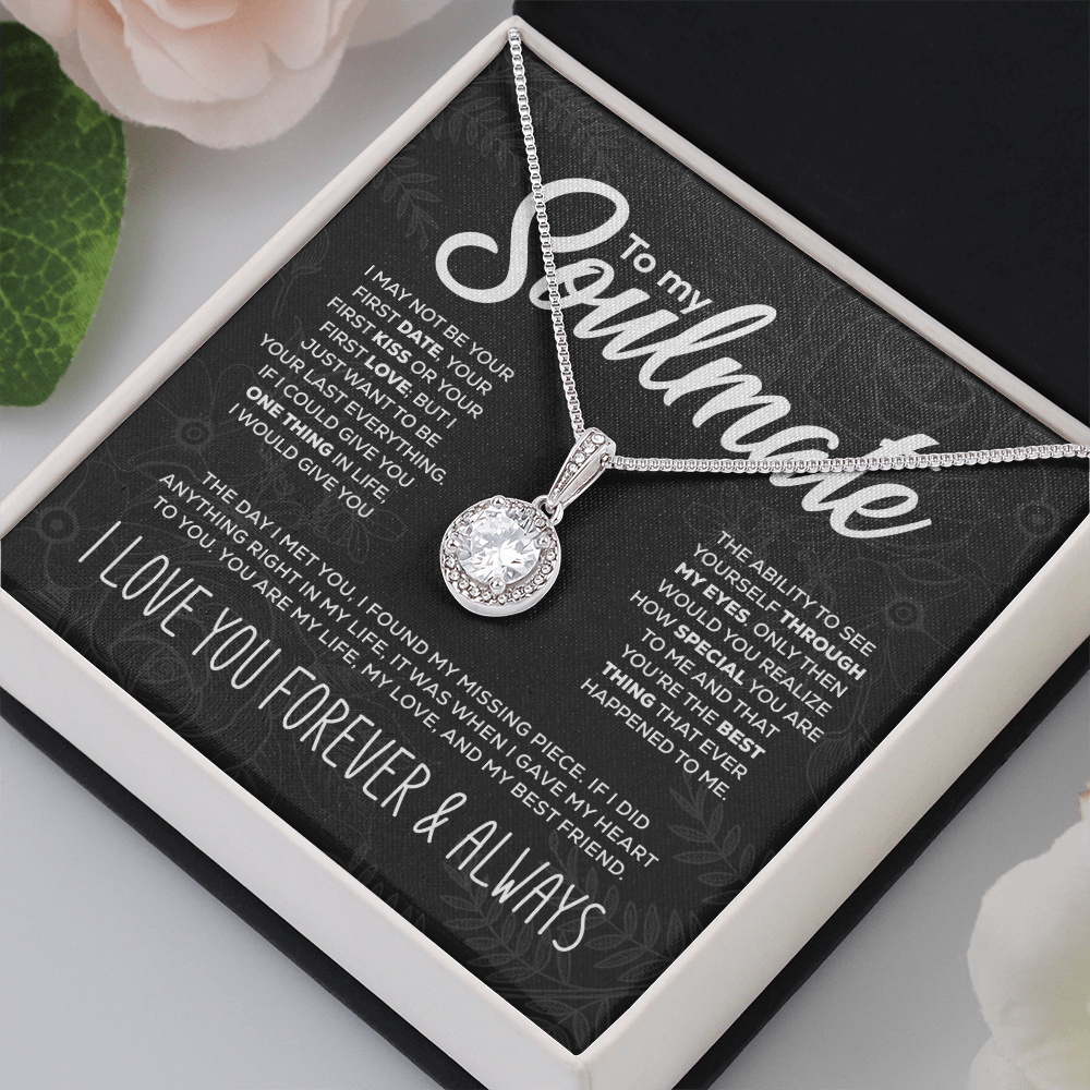 To My Soulmate - "My Life, Love & Best Friend" Sparkling Pendant Set