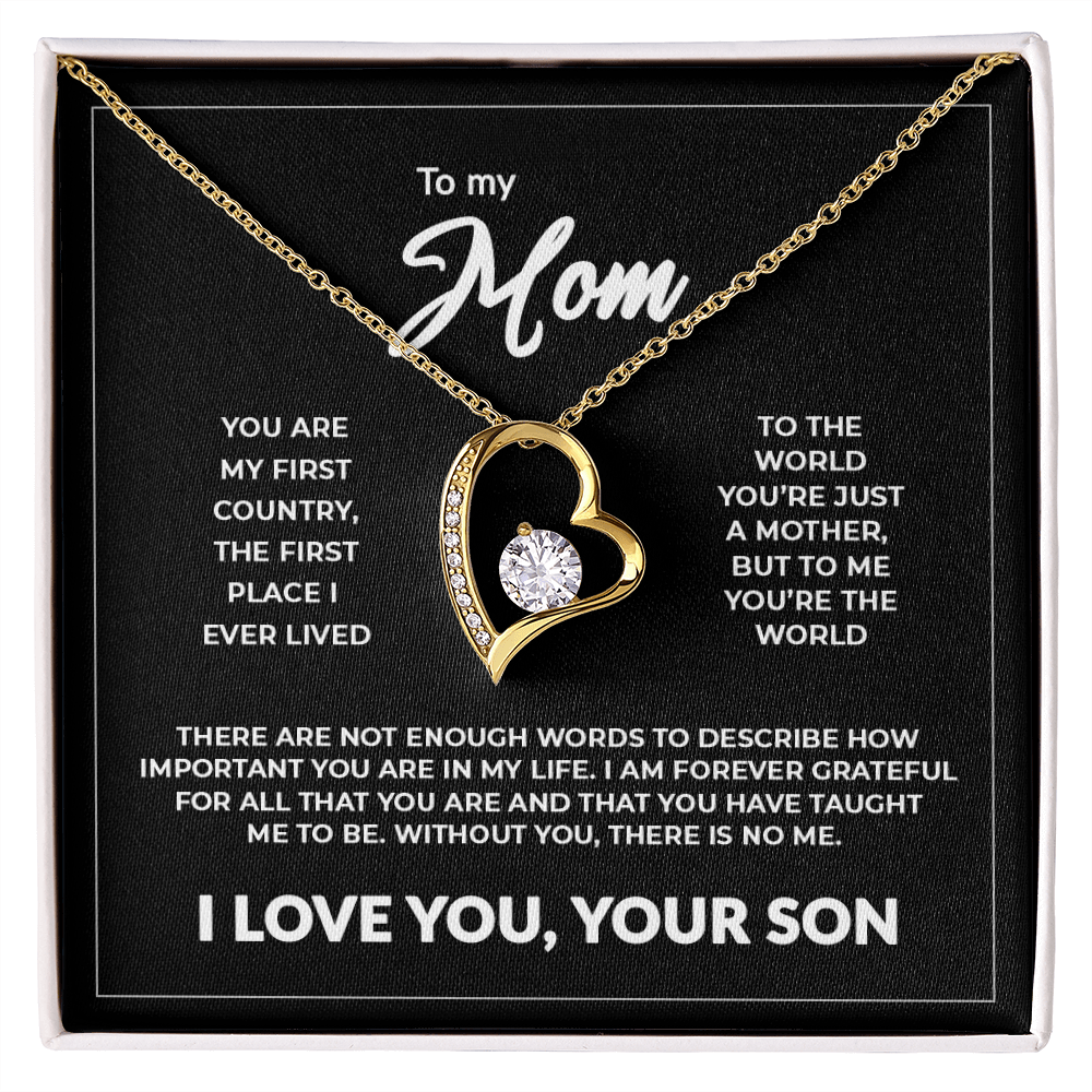 To My Mom - "Without You There Is No Me" 14K Forever Necklace