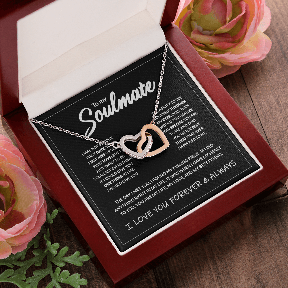 To My Soulmate - Interlocking Heart Necklace