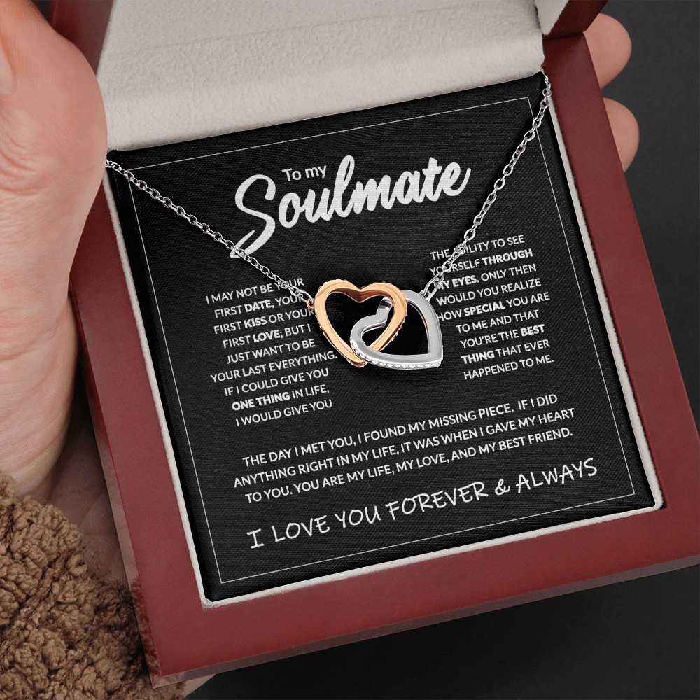 To My Soulmate - Interlocking Heart Necklace